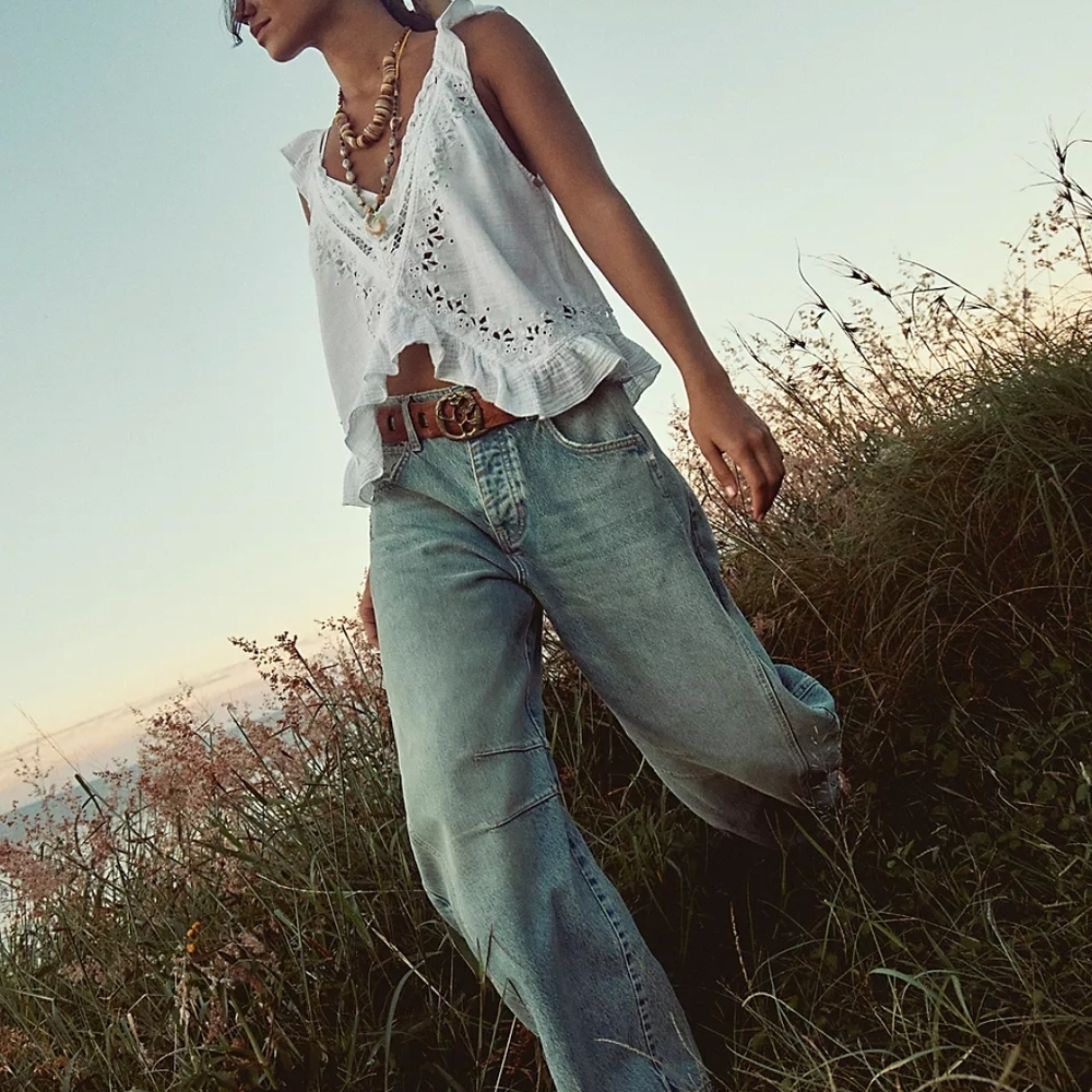 We The Free Faded Light Blue Boyfriend Jeans